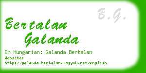 bertalan galanda business card